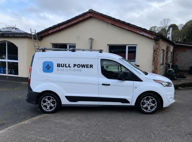 Bull Power Solutions branded van parked on site in Co. Kildare